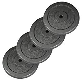 lisaro Hantelscheiben-Set 10 kg | Gusseisen | Varianten 4 x 2,5 kg/Gewichtsscheibe | Bohrung Ø 30/31 mm | Profi Gusseisen Scheiben