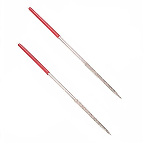 2PCS Diamant Aiguille Lime Ronde Diamant Limes Outils pour Métal Verre Pierre (140mm)