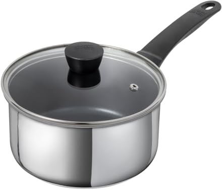 KUHN RIKON Classic Stielkasserolle mit Deckel beschichtet, Edelstahl, Induktion, 1,5/16 cm