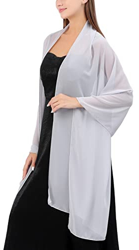 Ladiery Sheer Chiffon Tücher und Wraps für Abendkleider, Damen leichter weicher Schal für Hochzeit Braut Schultertuch