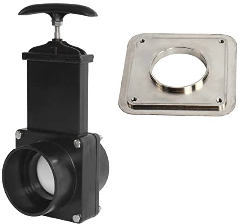 TANFEI Valvola di scarico e flangia della valvola di scarico, valvola dell'ABS della fogna dei rifiuti di scarico, flangia della valvola di scarico del camper flangia dell'acciaio inossidabile (63mm)