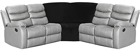 ULTICOR Corner Wedge Seat Cover for L Shape Recliner Couch (Black)