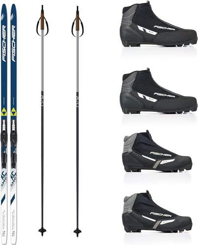 Fischer Kit de ski de fond Summit classique + reliure + chaussures + bâtons (189 cm de longueur (pour 64 à 72 kg)
