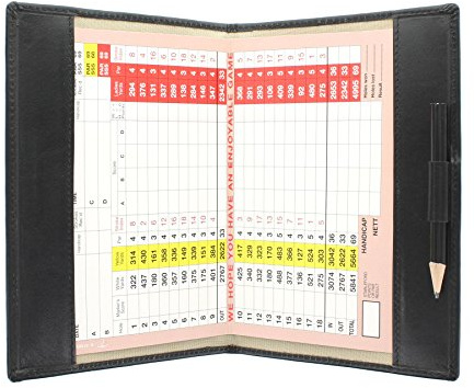 Mala Leather Golf Scorecard Holder 2316d - UK and EU Scorecards, Schwarz , Einheitsgröße