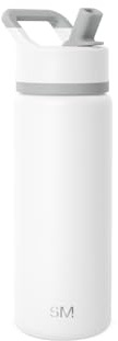 Simple Modern Trinkflasche mit Strohhalm | Wasserflasche Edelstahl Isolierte für den Sport Fitnessstudio | Summit | 530ml | Winter White | Summit Edelstahl-Wasserflaschen, Metallbecher | auslaufsicher für Schule, Fitnessstudio, Reisen, Sport | Winter White Mix
