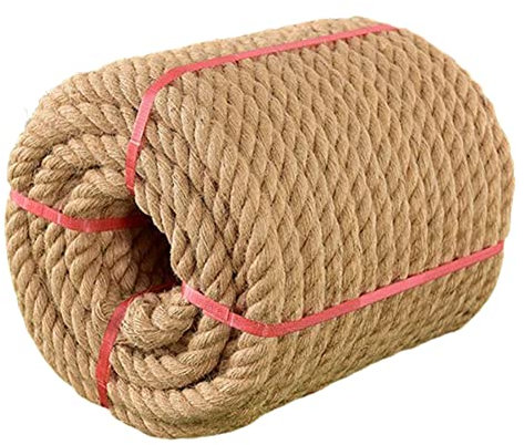 EFARMA Dickes Seil, Gartenseil, Dickes Hanfseil, handgefertigtes Material, Jute-Seilbündel, DIY-Tag, Katzen-Klettergerüst, Tauziehen-Seil (Größe: 12 mm, 20 m) (Größe: 12 mm, 100 m) (Size : 12MM 50M)