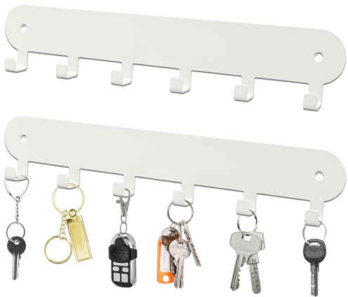 AIVORO 2 Stück Schlüsselbrett mit 6 Haken, Schlüsselhalter für Wand | Schlüsselhaken, Wandhaken, Schlüsselboard, Schlüsselleiste für Küche Badezimmer, Schlüssel Wandlagerung Organizer