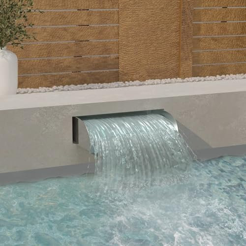 Rantry Cascata con LED 60x34x14 cm in Acciaio Inox 304, Mobili da Giardino, Decorazione da Mobili per Giardino Esterni