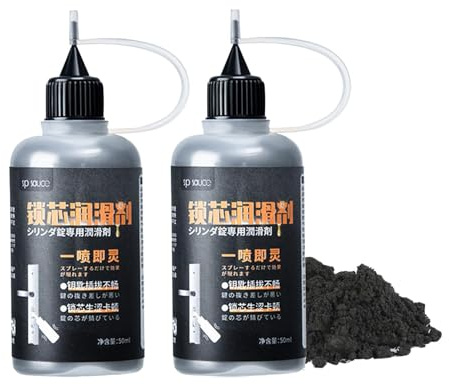 2 Stück Graphitpulver Für Türschlösser, 50ml Schlösser Graphitspray, Schlüssel Graphit Spray Schmiermittel