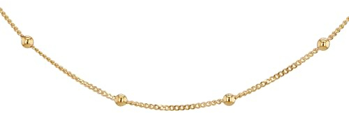 CARISSIMA Women's 9ct Yellow Gold Curb and Ball Chain and Bracelet