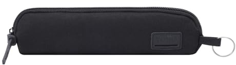 TOTTO - Estuche Escolar Pequeño, Modelo Kijal, Estuche Juvenil, Dimensiones 6 x 22.5 x 2 cm, Una Sola Cremallera, Argolla para Colgar en la Mochila, Resistente y Duradero, Color Negro