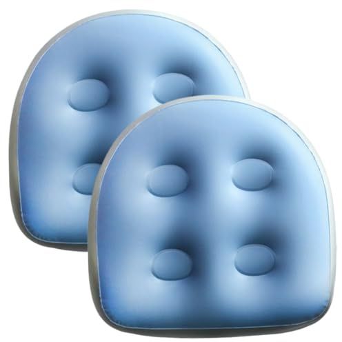 Hot Tub Seats, 2Pcs Inflatable Booster Seat 18.5x14.6x5.9'' Spa & Back Support Inflatable Hot Tub Seat with Suction Cup Hot Tub Seat PVC Hot Tub Booster Seat for Adults, Blue
