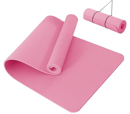 Good Nite Yogamatte, dick, 10 mm, TPE, Yogamatten für Damen und Herren, rutschfeste Gymnastikmatten für Zuhause, Fitness, Workout-Matte, Pilates, 183 x 61 x 1 cm, Rosa