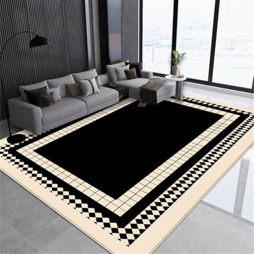 RUGMRZ Auslegware Teppichboden Klein Teppich Sofa grau-schwarz Anti-Fouling Dekoration Wohnzimmer kann angepasst Werden 70X140CM