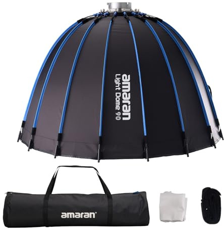 Softbox parabólico Amaran Light Dome de 35,4/90 cm, liberación rápida con difusores/rejilla/bolsa para iluminación continua con montura Bowens, compatible con Amaran 300C/150c/200x S/300c, de Aputure