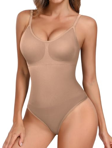 Tuopuda Shapewear Body Body Shaper Stringtrosa Bodysuit Packning Shapewear Underkläder Smal Platt Mage Bantning Shaping med BH Justerbar axelrem