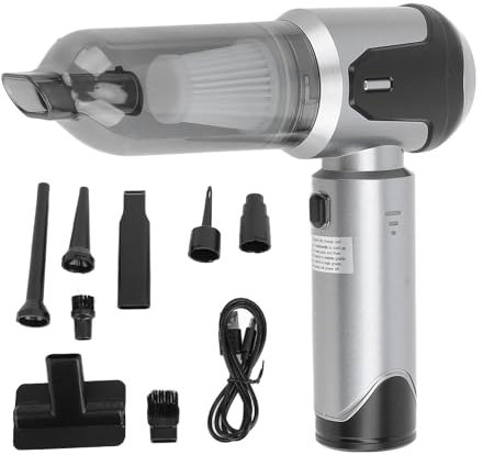 Oreilet Aspirateur de Voiture sans Fil, Aspirateur Portable à Aspiration de Puissance 6000 MAh, Petit Souffleur d'air Portatif sans Balais pour Voiture, Maison, Bureau, Animal Domestique