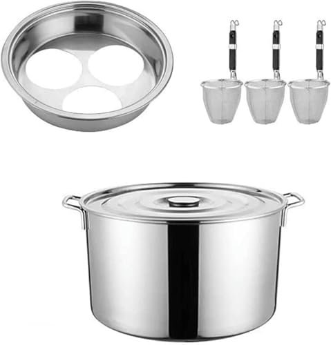 Generico Pentola per zuppa Multifunzionale con colino, utensile per Cucinare la Pasta con cestelli per colino, pentole per Pasta Pentola per Pasta in Acciaio Inossidabile con cestello per colino per