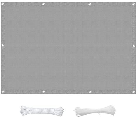 Outdoor Terrassenüberdachung Markise 3,4 x 3,6 m 95% UV-Block atmungsaktives Gewebe grau inkl. Befestigungsset