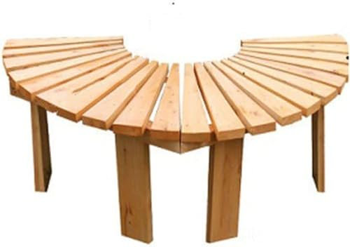 Banco de jardín, semicircular, madera maciza anticorrosión, muebles curvados para exteriores, diseño en forma de abanico para terraza y balcón, ideal para asientos al aire libre, duradero y elegante