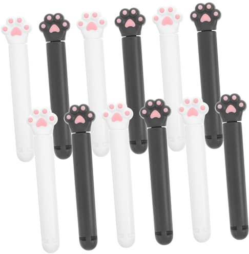 Warmhm Cat Paw Food Bag Clips 12pcs, Cute Animal Snack Sealing Clamps, Sturdy Plastic Kitchen Bag Sealer for Food Storage, Office, School, and Travel Use