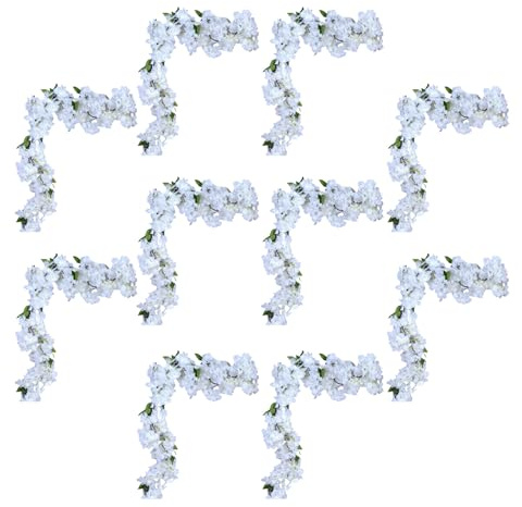 Qsvbeeqj Confezione di 10 Fiori di Ciliegie Artificiali Rattans realistico Sakura Ghirlanda Colorato Vite Per La Decorazione Di Nozze