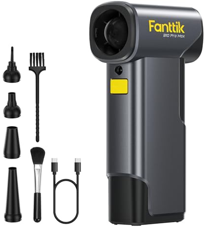 Fanttik B10 Pro Max Electric Air Duster, 130000RPM Brushless Motor, Compressed Air Duster, 6 Gears Adjustable, One-tap Booster, 28.8Wh Rechargeable Battery, Electric Duster for PC, Car, House, Outdoor