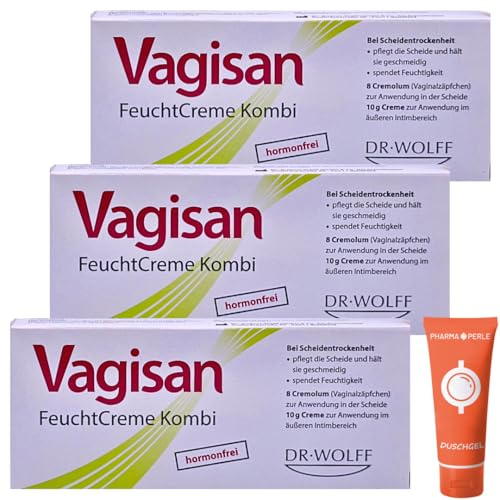Vagisan FeuchtCreme Kombi 8 Cremolum + 10 g Creme I Hormonfreie Intimpflege bei Scheidentrockenheit, Brennen, Juckreiz I Ohne Applikator & pH-optimiert I Spar-Set plus Pharma Perle give-away (3x)