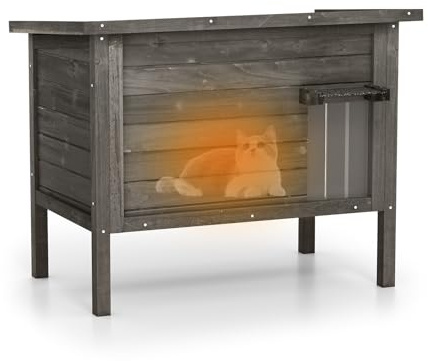 COSTWAY Cuccia Gatto Esterno Inverno 88 x 55 x 71 cm, Nero