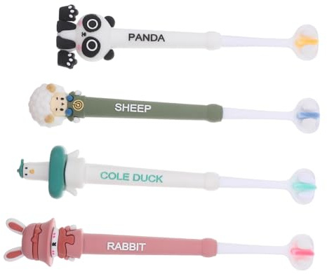 HAMPPLIES Cepillo De Dientes Para Niños Suave De Tres Caras, Pack 4 Unidades, Apto Para Bebés y Niños a Partir De 3 Años, Cabezal Seguro y Ergonómico, Adecuado Para Higiene Bucal Infantil Diaria