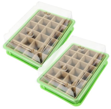 MERRYHAPY 2 Set Vassoi per Germinazione Piante con Celle Semenzaio con Drenaggio per Avvio Piantine su Davanzale Soleggiato