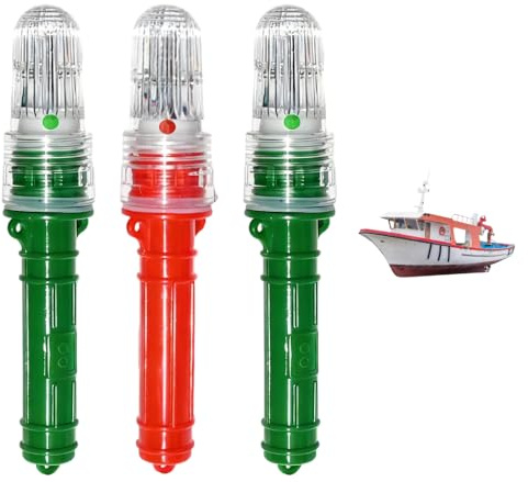 Lot de 3 Feux de Détresse pour Bateaux, Lampe d'urgence LED avec Haute Étanchéité pour Bateaux, Fusée d'urgence Marines Étanche, Luminaire de Sauveteur d'avertissement pour la Navigation en Extérieur