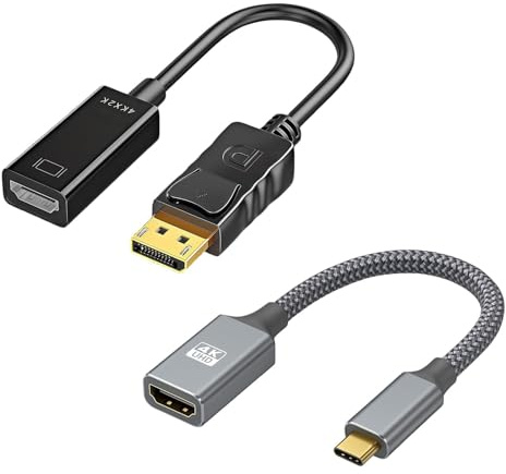 AOUZOVLI 2 Piezas Cable HDMI 4K, 1 x Micro-HDMI to HDMI, 1 x Adaptador DisplayPort a Hdmi Cable, 4K@60Hz eARC, HDR, 18Gbps para Cámaras, Tablets, Monitor, Proyectores