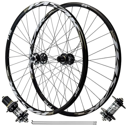 SXSHEYS 26/27,5 MTB-Hinterradnabe, Aluminiumlegierung, Scheibenbremse, Schnellspanner, 9-mm-Felge, 32 Loch, Fahrrad-Laufradsatz für 7-, 8-, 9-, 10-, 11- und 12-Gang-Schaltungen