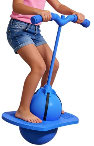 Generico Palla da Salto per Bambini - Tramoggia Rimbalzante con Impugnatura, Giocattolo Divertente per Esercizi, per L'allenamento 'Equilibrio, attività All'aperto al Coperto, Attrezzatura da Gioco A