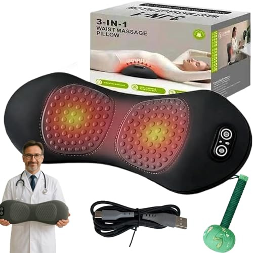 2026New 3 in 1 Back Therapy, massaggiatore per la schiena a tripla fusione con calore, vibrazione, sollevamento trazione, massaggiatore elettrico per sciatica a 135°, per schiena e collo, portatile e