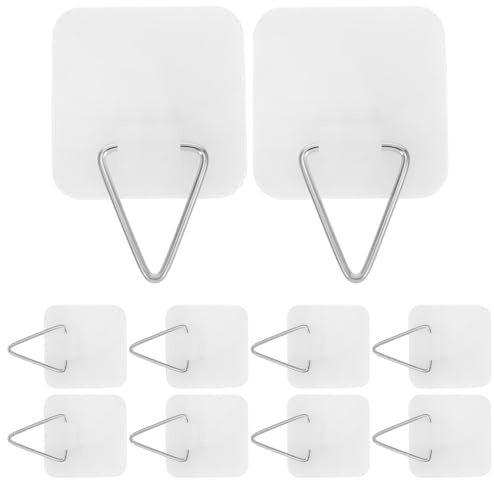 Gatuida Lot de 20 Crochets Adhésifs Invisibles pour Tableaux et Assiettes Décoratives, Supports Muraux Autocollants Blancs 3,2 Cm, Réutilisables, sans Perçage, pour Décoration