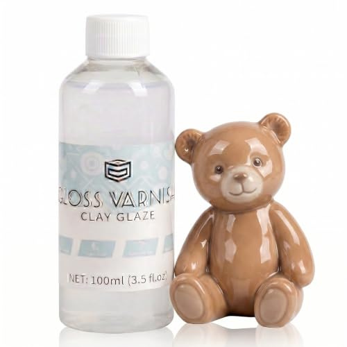 Dmrbiy Alto Brillo Esmalte Ceramica, Barniz Arcilla Secado al Aire,Se Utiliza para Evitar Que Las jarras de Barro se agrieten, no Requiere cocción y es Duradero (100 ml).