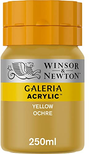 Winsor & Newton 2137744 Galeria Acrylfarbe, hohe Pigmentierung, lichtecht, buttrige Konsistenz, 250 ml Tube - Gelber Ocker