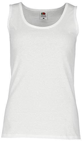 Fruit of the Loom Women's Valueweight Vest Lady Fit, White, Large