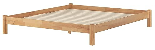 Erst-Holz® Ehebett Doppelbett Kingsize-Bett 180x200 Buchebett Massivholz Natur Rollrost 60.84-18