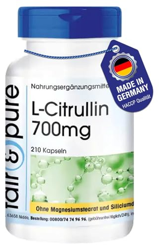 Fair & Pure® - L-Citrullina 700mg - Polvere in capsule - Vegan - 210 Capsule