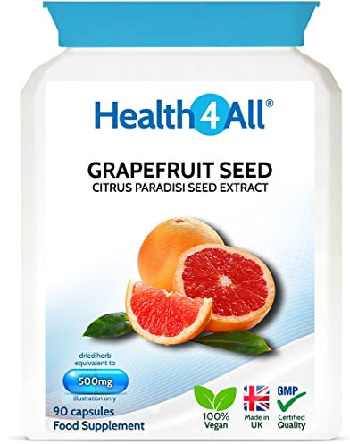 Health4All Grapefruit Seed Extract (GSE) 90 Capsules for Candida and UTIs. Herbal Antifungal Candida Cleanse Supplement Capsules (not Tablets), Vegan | Made in UK