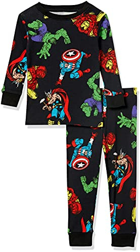 Amazon Essentials Marvel Pigiama Aderente, 2 Pezzi Bambini e Ragazzi, Marvel Avengers - Baby And Kids, 3 anni
