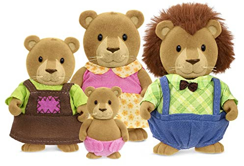 LI'L WOODZEEZ Figuren Löwen - Tierfamilie Kingsberry - 4 weiche Tierfiguren OHNE Buch - Tiere im Set - Spielzeug für Kinder ab 3 Jahre