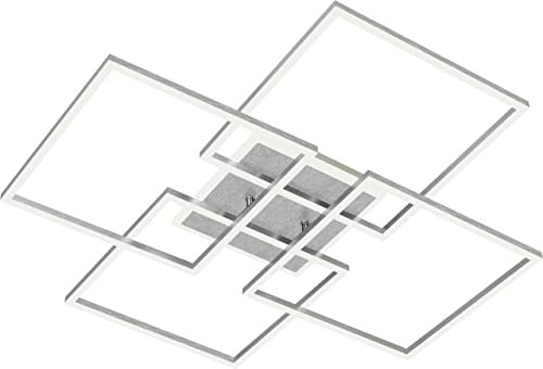 BRILONER - LED Deckenlampe Smart Home, funktioniert mit Alexa, Fernbedienung, LED Lampe, LED Deckenleuchte, Wohnzimmerlampe, Schlafzimmerlampe, Deckenbeleuchtung, 72,4x72,4x8,4 cm, Alufarbig