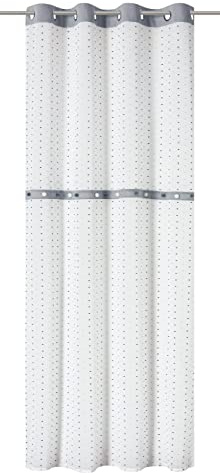 Elbersdrucke Ösenschal Bobbel 07 weiß-grau-anthrazit halbtransparent 255 x 140 cm Vorhang für das Wohnzimmer Schlafzimmer Küche Flur Kinderzimmer