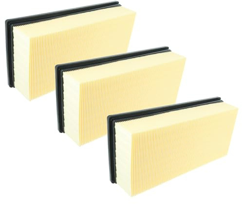 vhbw Set 3x Flat-Fold Filter compatible with Kärcher NT 65/2 Tact² Tc Industrial Vacuum Cleaner - Pleated Filter Element