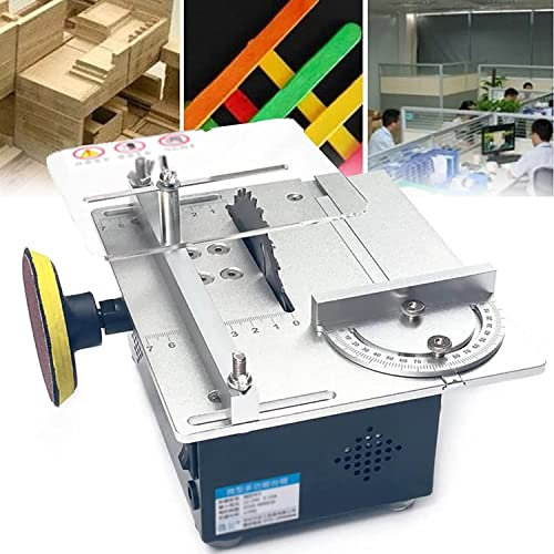 Mini Scie Sur Table Mini scie à table de précision portable 120 W lame de scie circulaire réglable en hauteur avec table de poussée pour la coupe artisanale peut scier le bois/métal/plastique