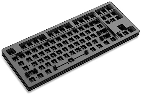 AJAZZ AKC087 Kit tastiera meccanica fai da te, Tri-mode, base multistrato, layout 87 tasti compatto al 75%, TKL, sostituibile a caldo compatibile con switch 3Pin 5Pin Gateron/Cherry/Kailh/Otemu